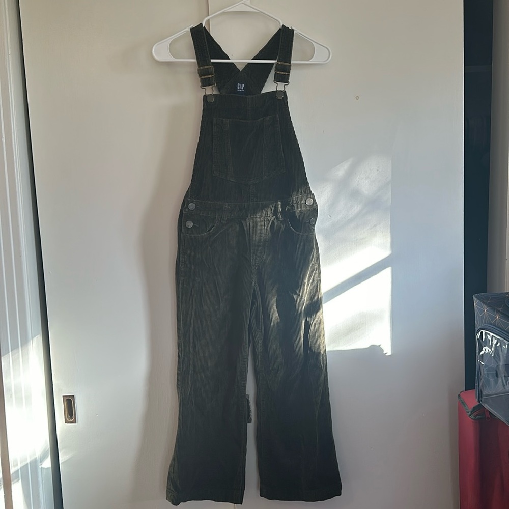 Gap Corduroy Overalls Olive Green Kids XL